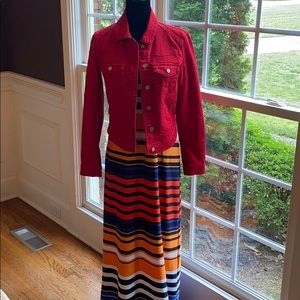 NWT Red Denim Jacket Sz Small